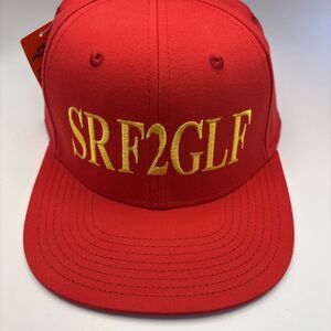 Pukka SRF2GLF Surf To Golf Snapback Hat Red Embroidered Flat Bill NWT